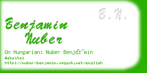 benjamin nuber business card